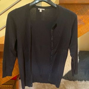 Halogen button up cardigan sweater black